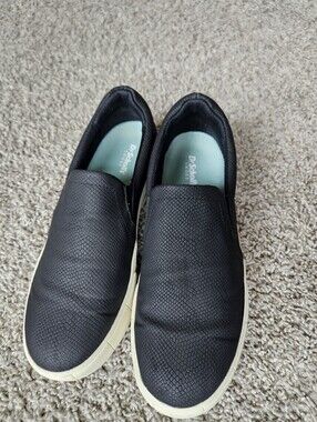Dr. Scholl's Women's Black Slip-On Snake Textured Casual Shoes